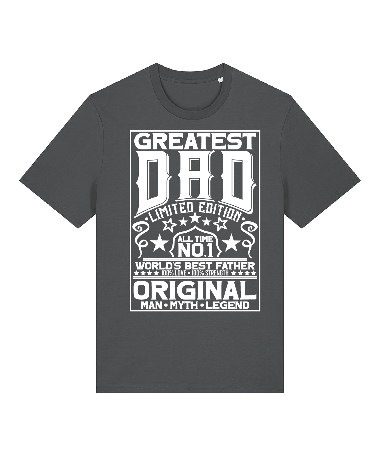 Greatest Dad Anthracite Organic Cotton T shirt