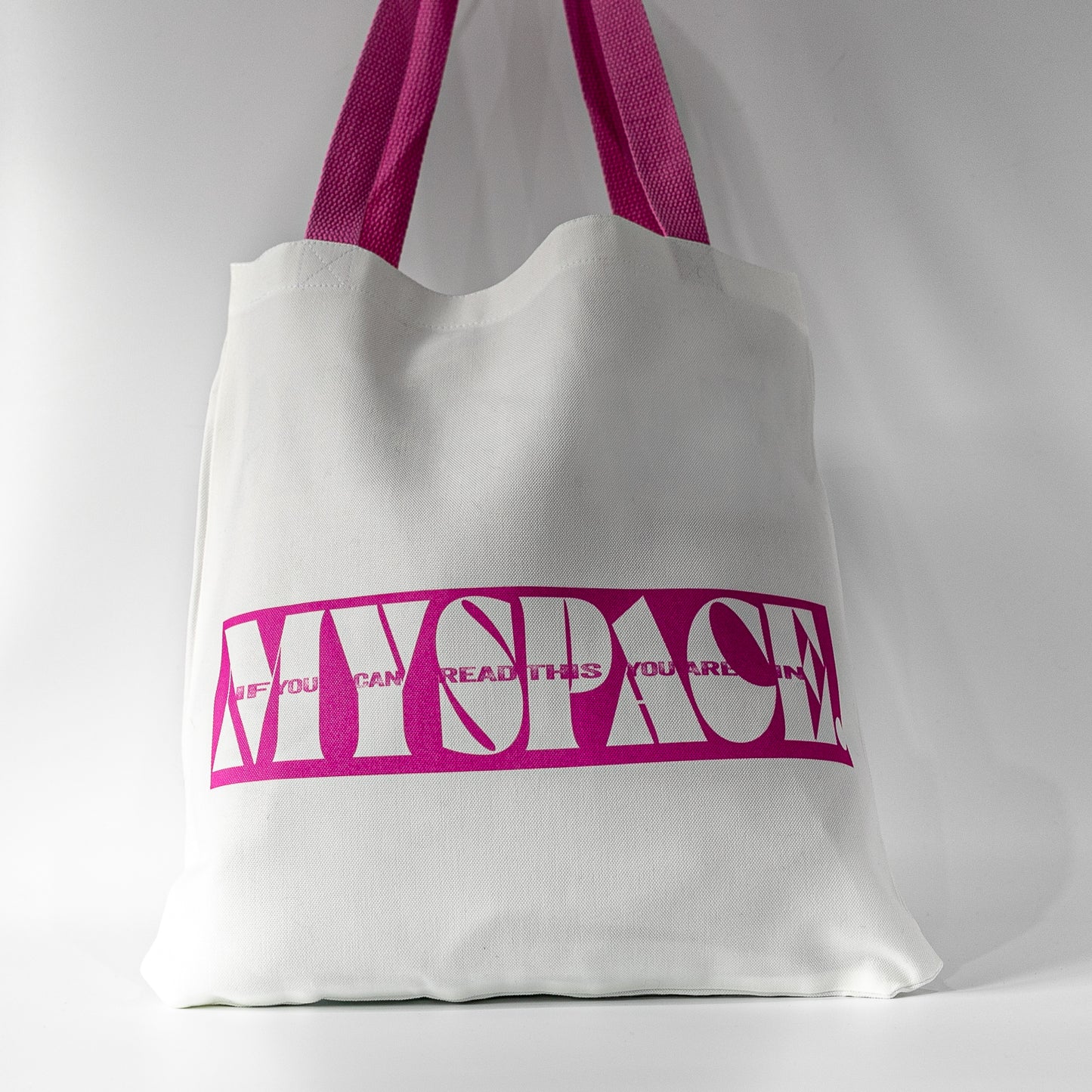 MYSPACE Pink design Canvas Totebag with personalisation option