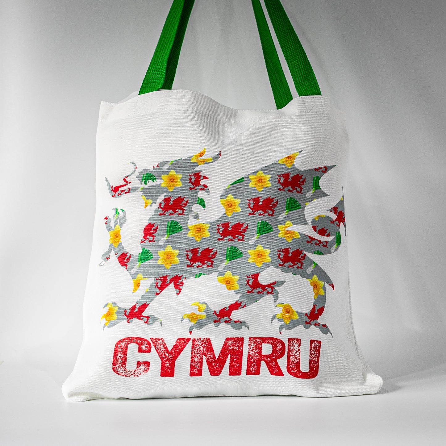 Welsh Dragon Cymru design Canvas Totebag with personalisation option