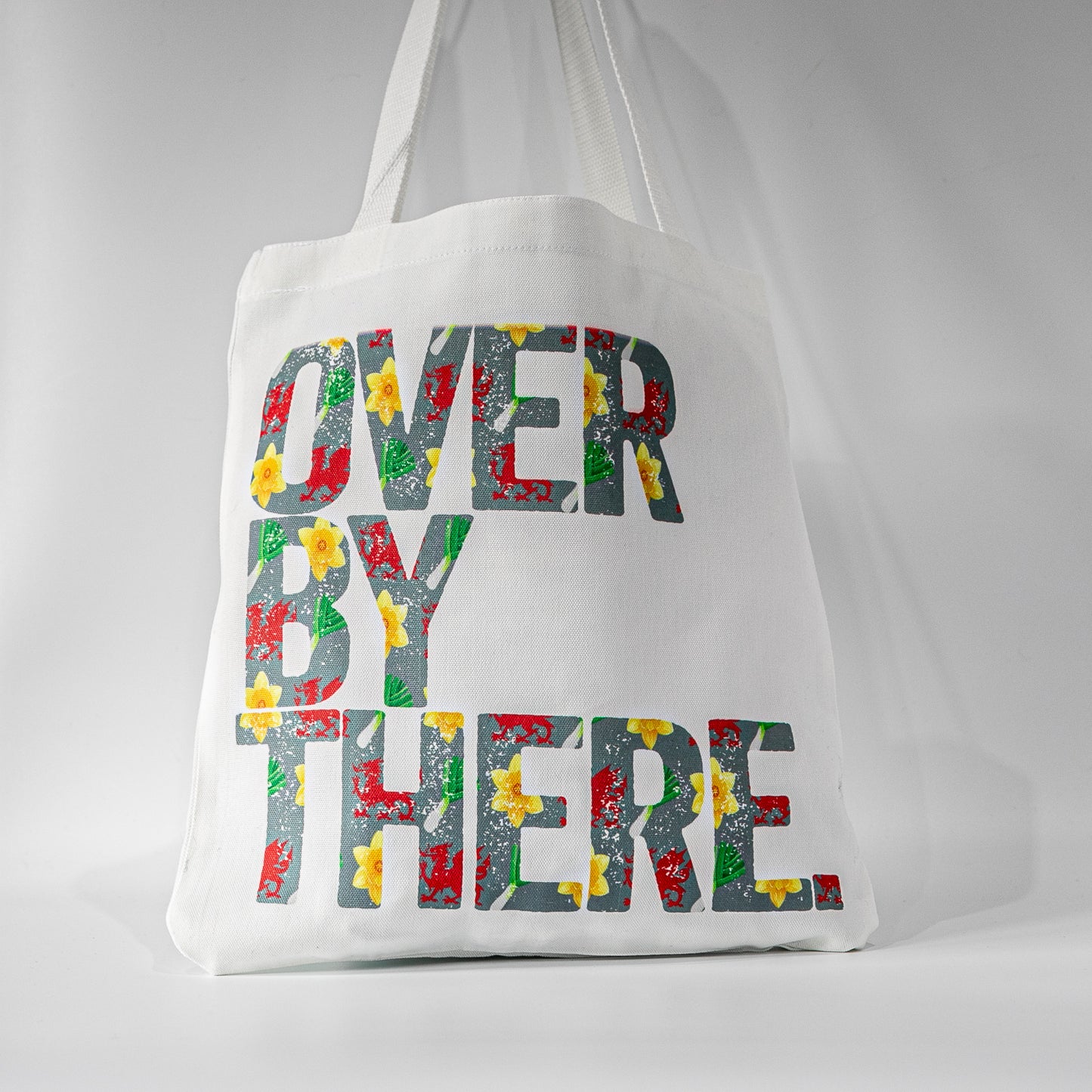 'Over by here, Over by There' design Canvas Totebag with personalisation option