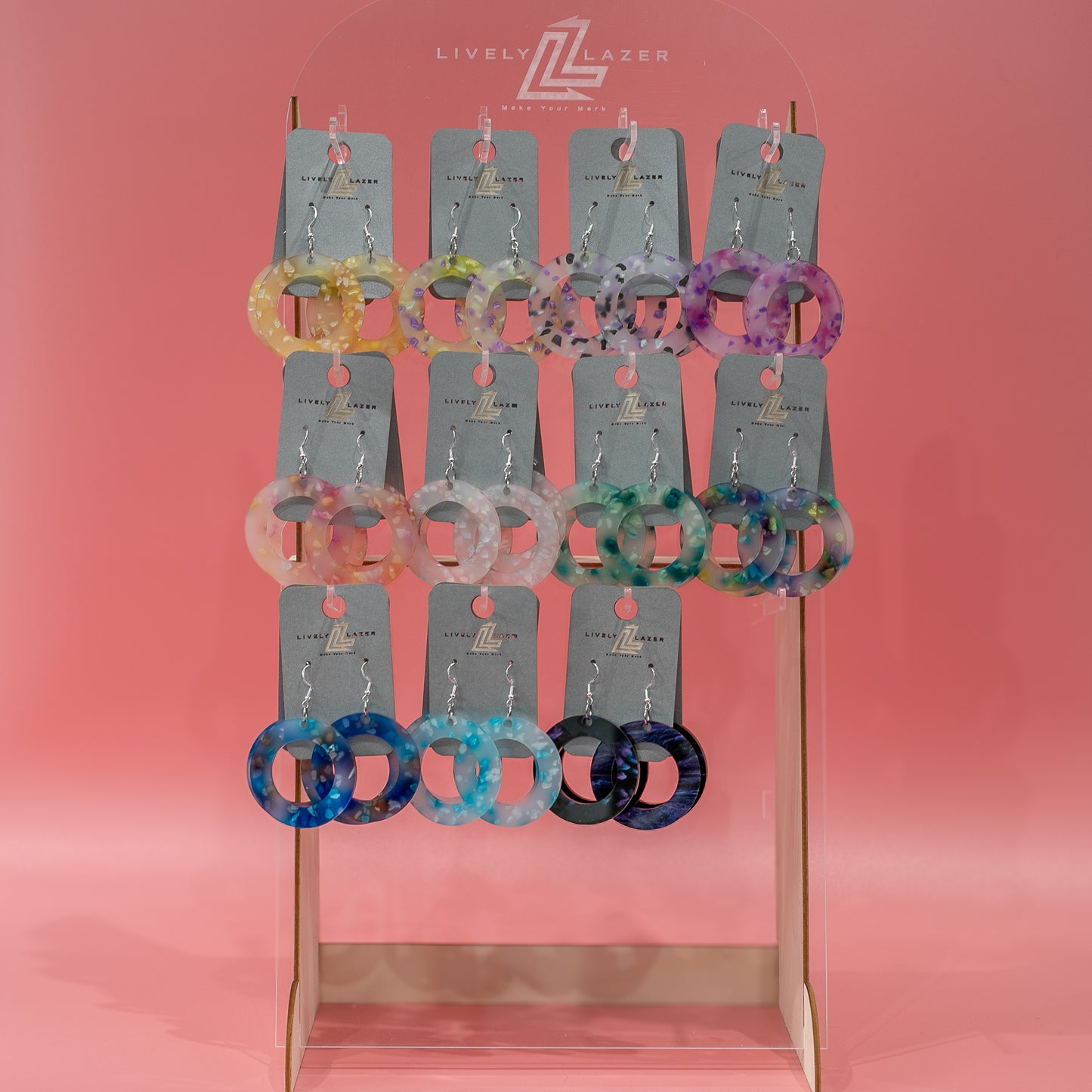 Candy crystals Acrylic Large Hoop earrings