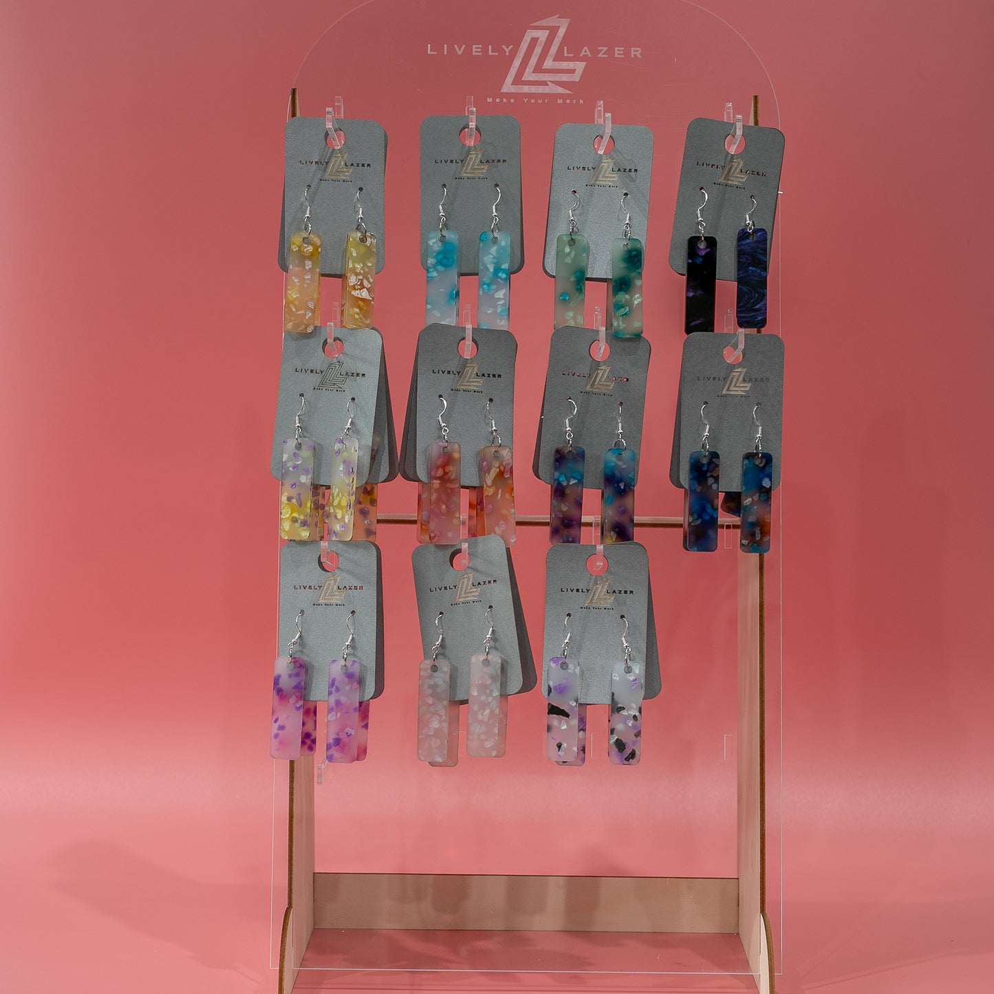 Candy crystals Acrylic Large Pillar hook earrings