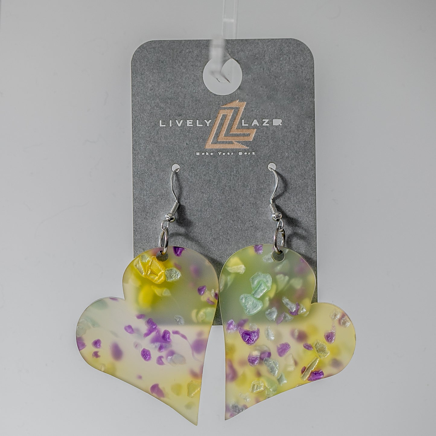 Candy crystals Acrylic Large Heart earrings
