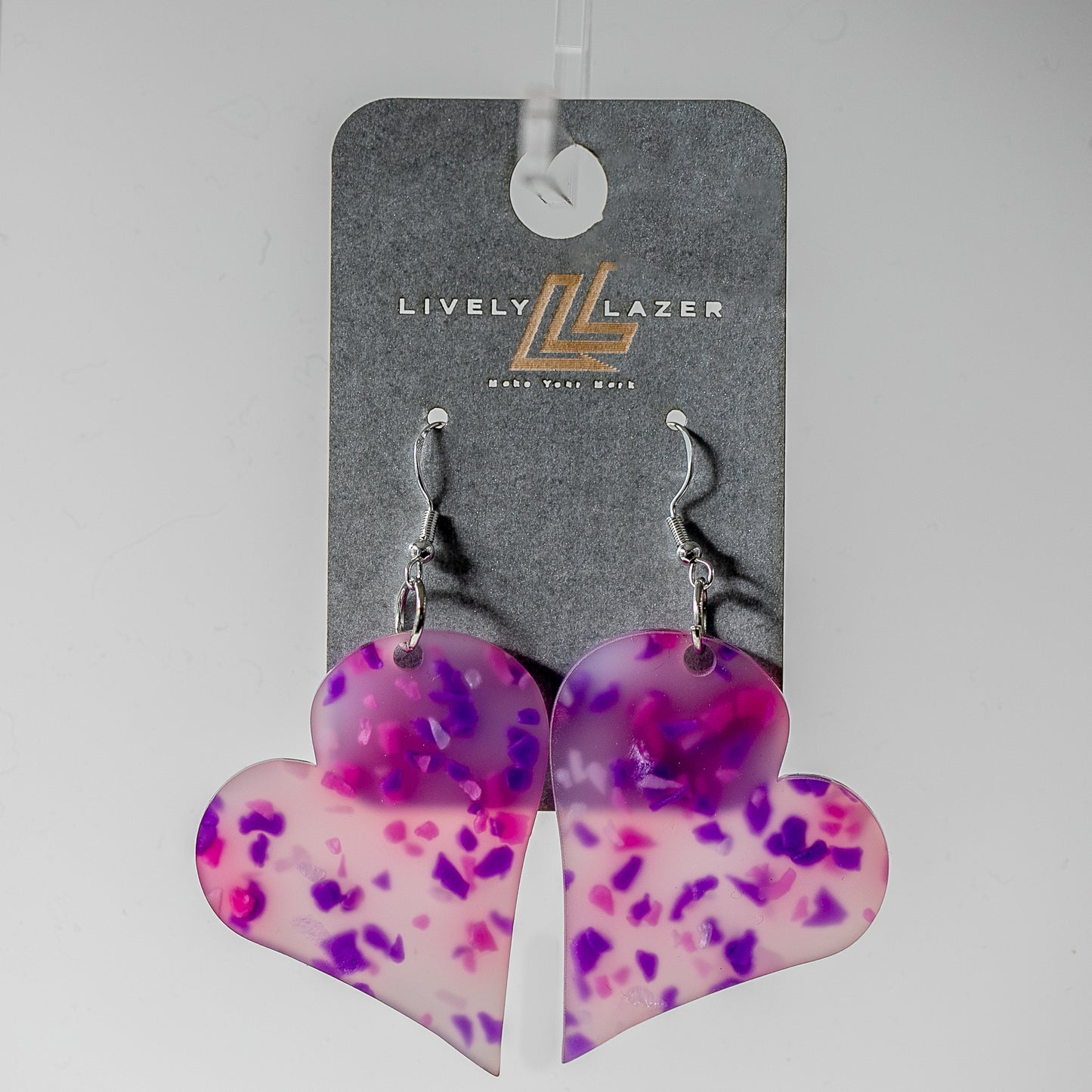 Candy crystals Acrylic Large Heart earrings