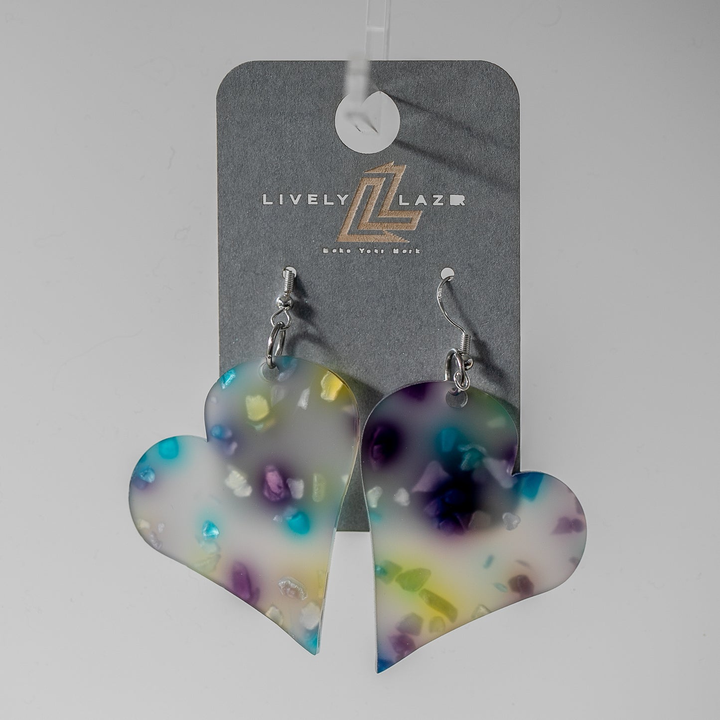 Candy crystals Acrylic Large Heart earrings
