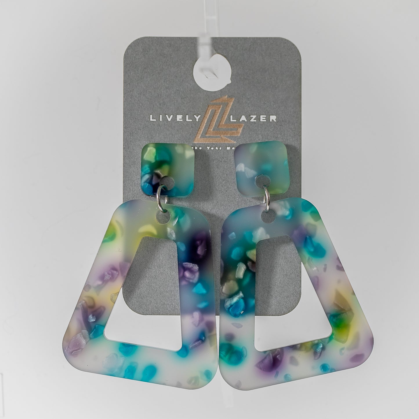 Candy crystals Acrylic Large Trapezoid earrings
