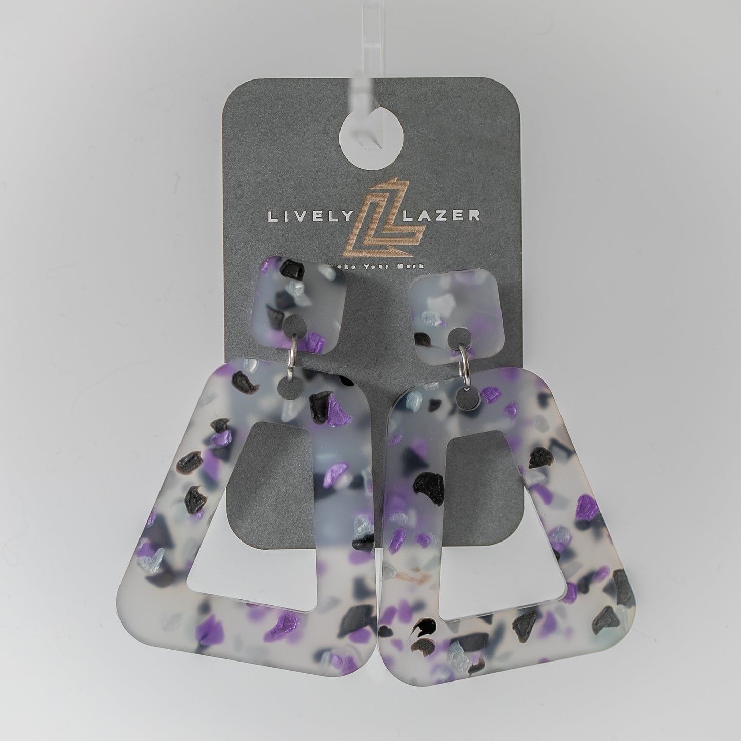 Candy crystals Acrylic Large Trapezoid earrings