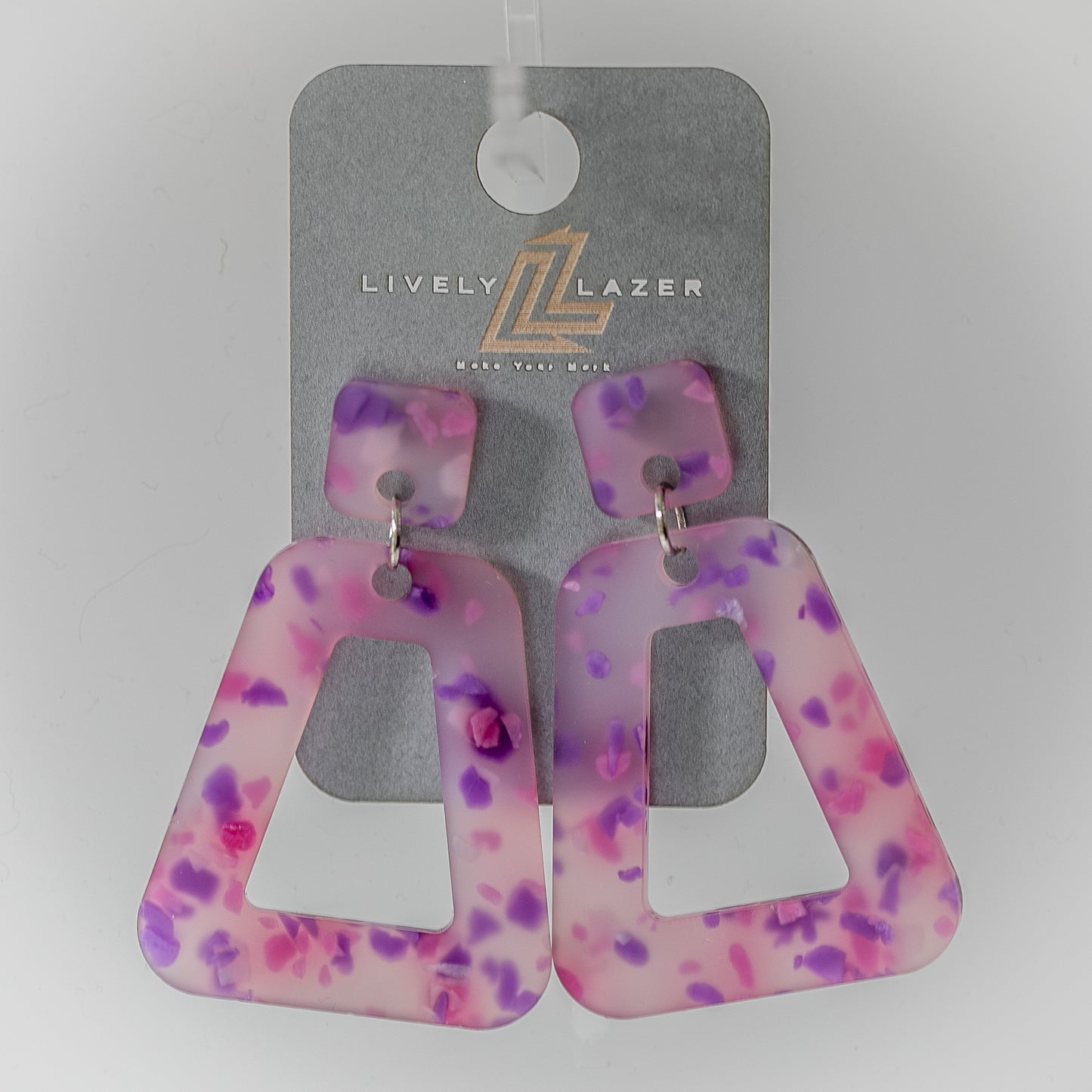 Candy crystals Acrylic Large Trapezoid earrings