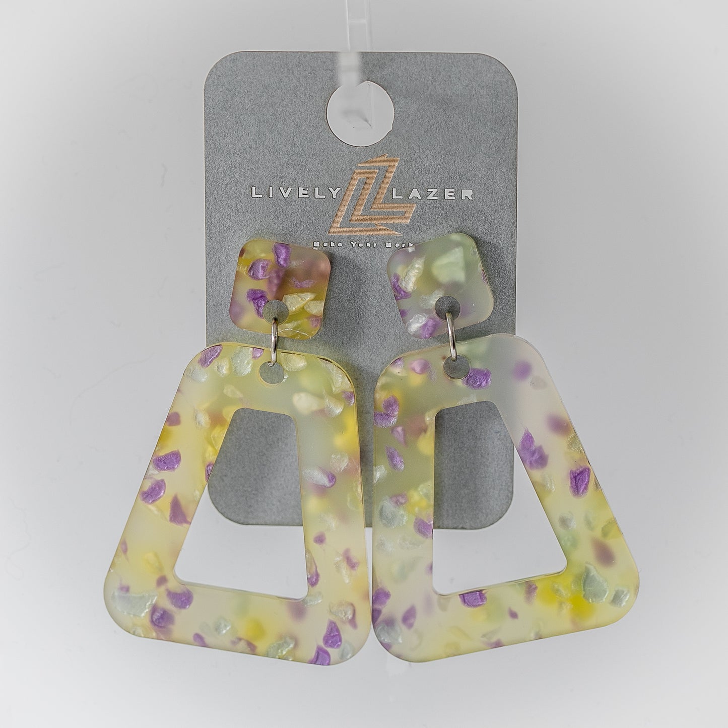 Candy crystals Acrylic Large Trapezoid earrings