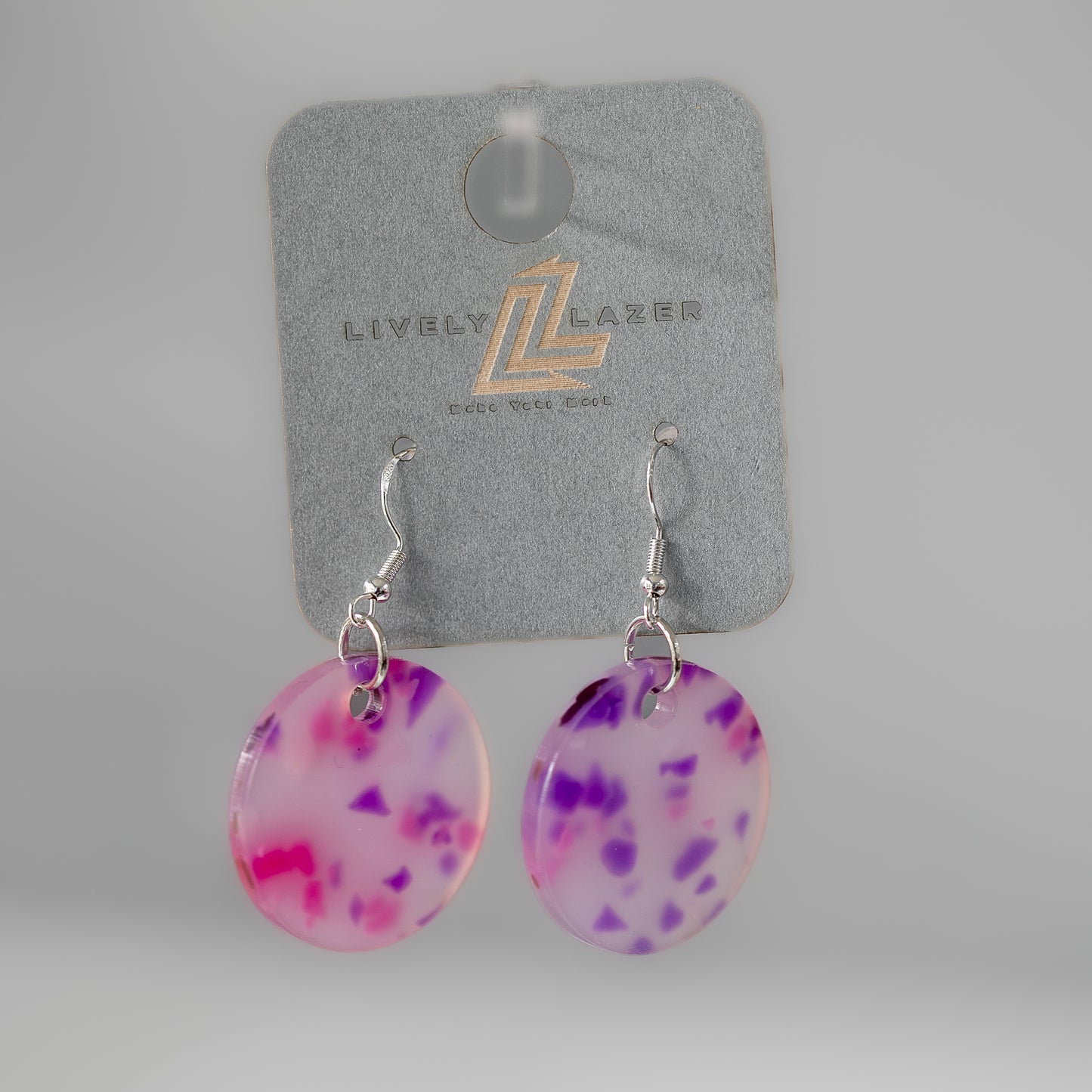 Candy crystals Acrylic Medium circle earrings