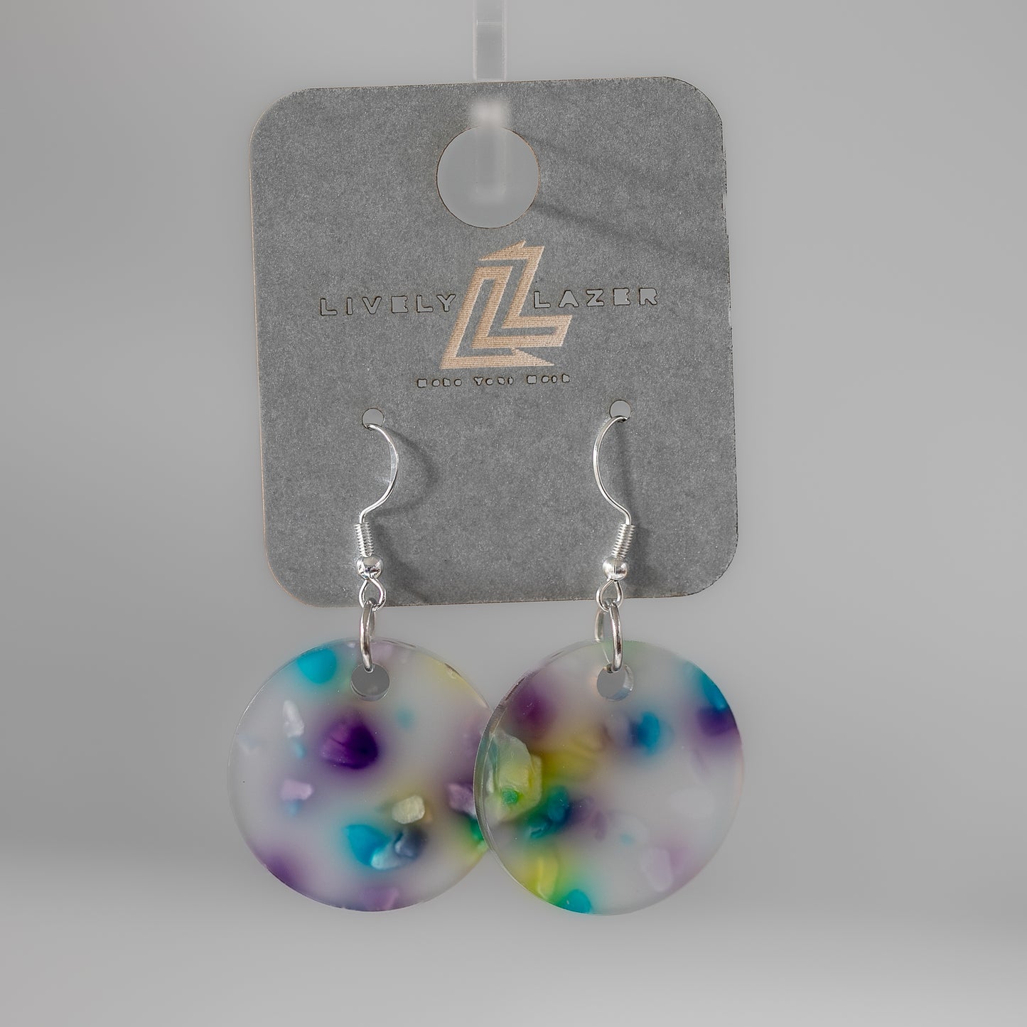 Candy crystals Acrylic Medium circle earrings