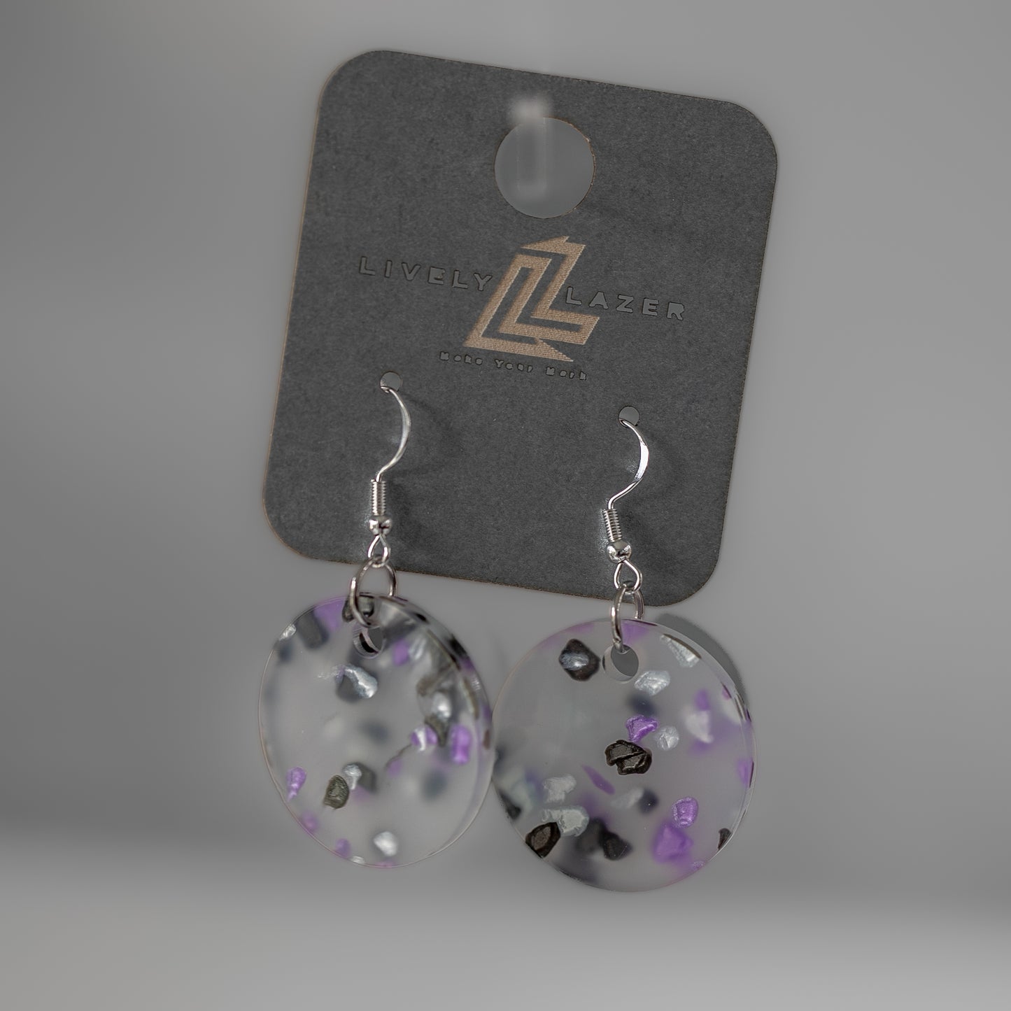 Candy crystals Acrylic Medium circle earrings