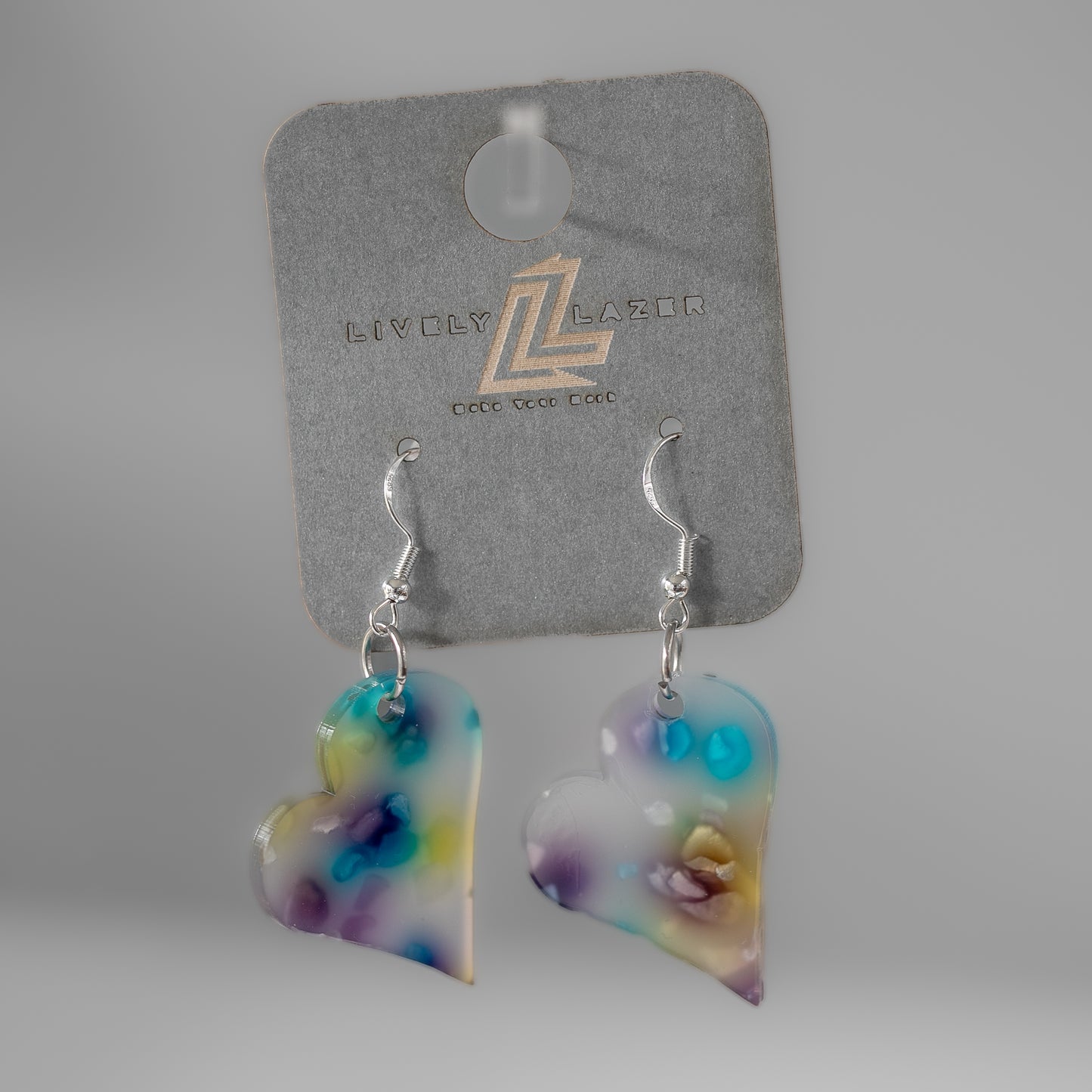 Candy crystals Acrylic Medium Heart earrings