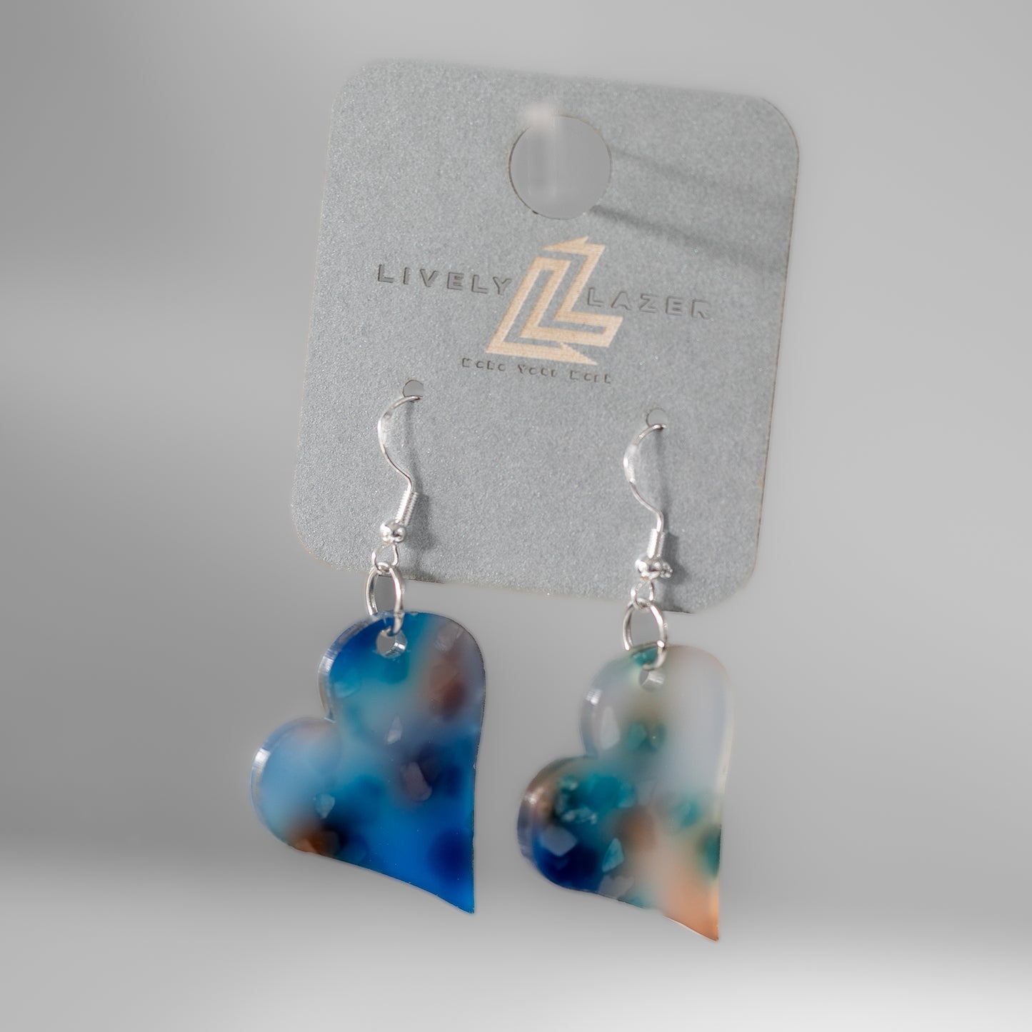 Candy crystals Acrylic Medium Heart earrings