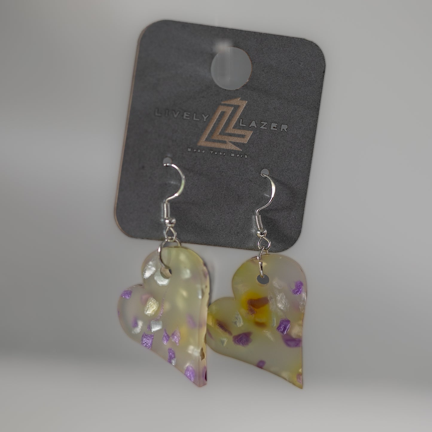 Candy crystals Acrylic Medium Heart earrings