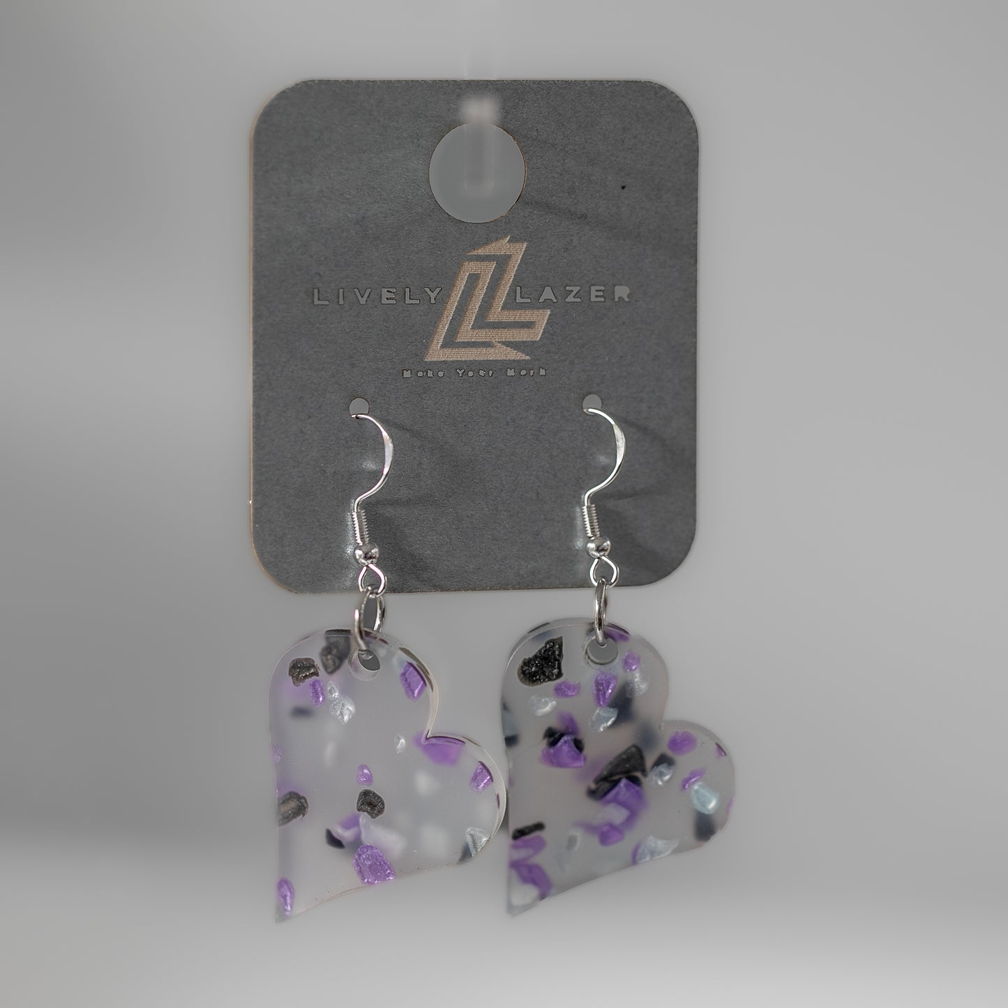 Candy crystals Acrylic Medium Heart earrings