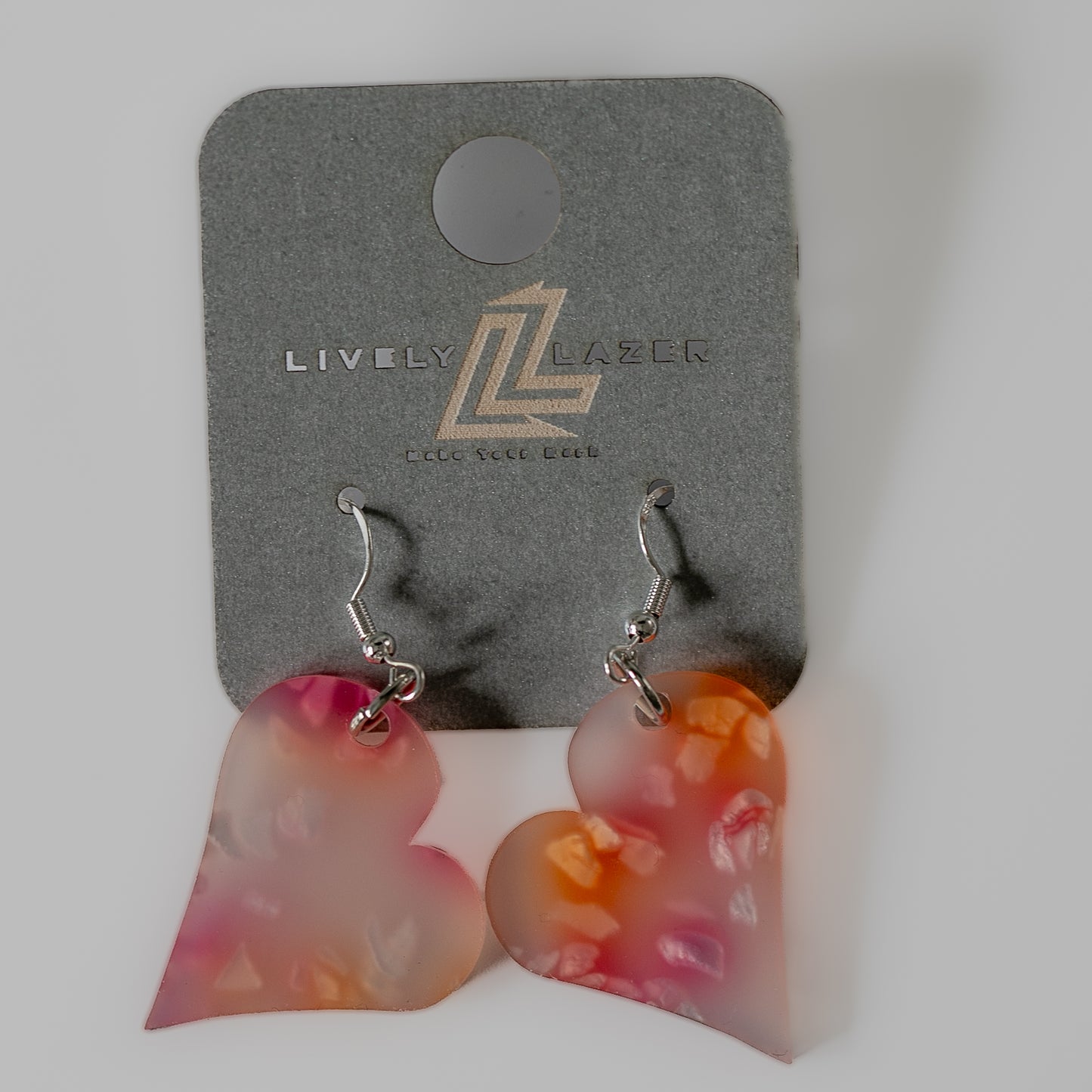Candy crystals Acrylic Medium Heart earrings