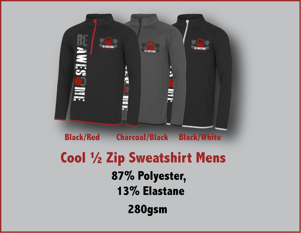 Be Awesome Cool Contrast 1/2 zip sweathshirt Mens