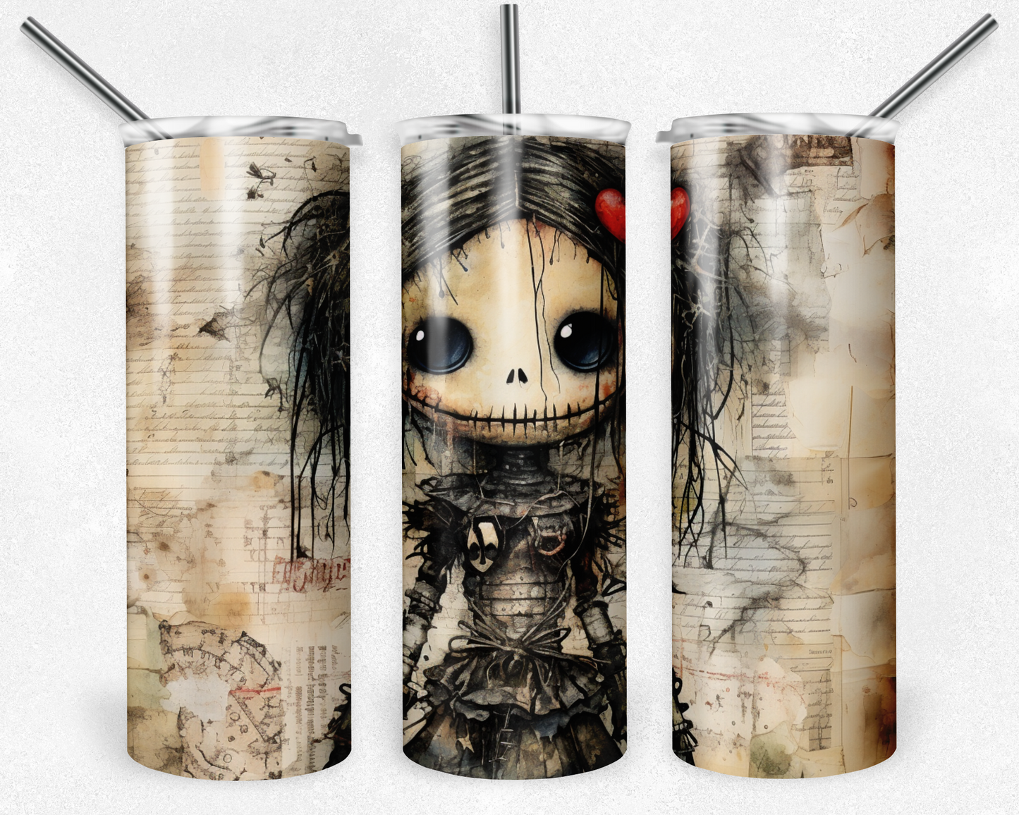 Customised Tumbler - HORROR/GOTHIC/DARK/TRUE CRIME - 20oz Stainless steel, skinny, double walled with straw