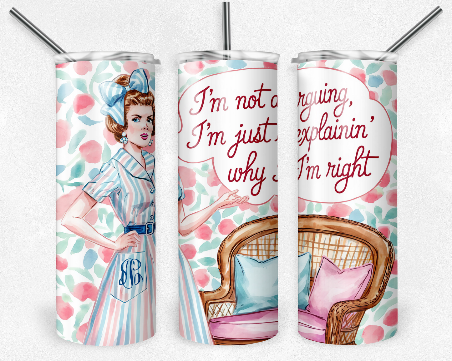 20oz Tumbler - FUNNY/SARCASTIC/QUOTES - 20oz Stainless steel, skinny, double walled with straw