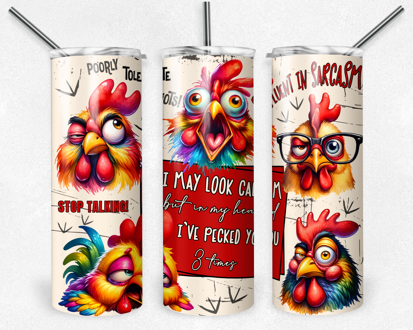 20oz Tumbler - FUNNY/SARCASTIC/QUOTES - 20oz Stainless steel, skinny, double walled with straw