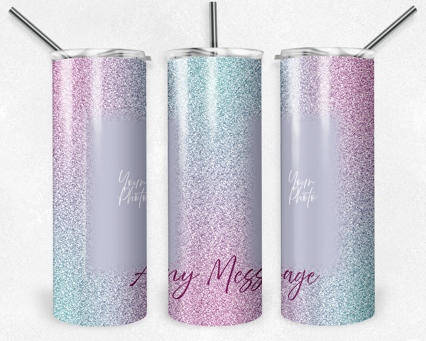 Customised Tumbler - Your PHOTO's - 20oz Stainless steel, skinny, double walled with straw