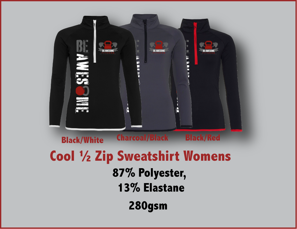 Be Awesome Cool 1/2 Zip Sweatshirt Womens
