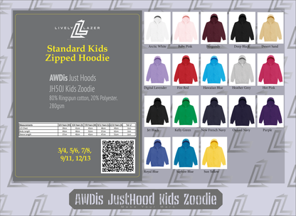Customised Kids Zipped Hoodie - Standard