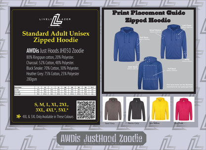 Customised Unisex Zipped Hoodie - Standard