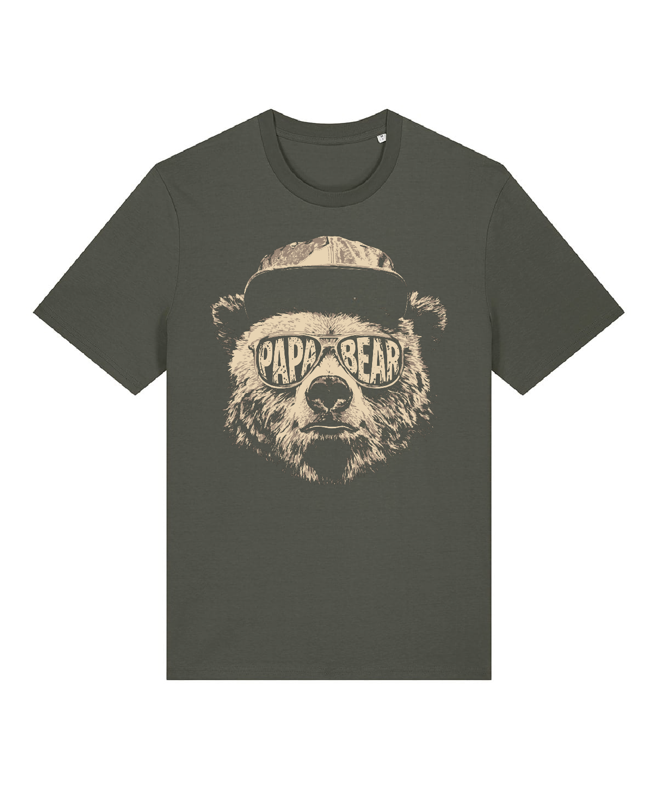 Papa Bear Khaki Organic Cotton T shirt