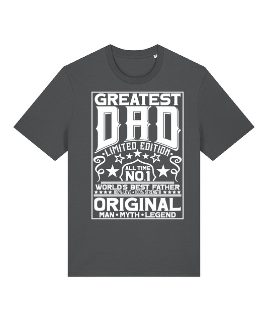 Greatest Dad Anthracite Organic Cotton T shirt