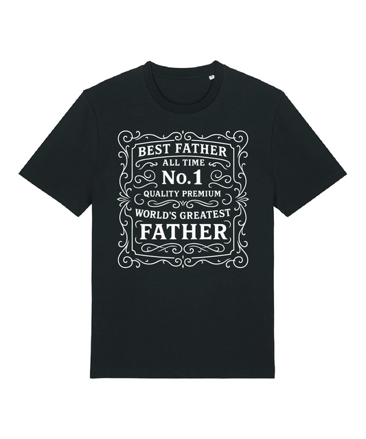 Best Father Black Organic Cotton T shirt
