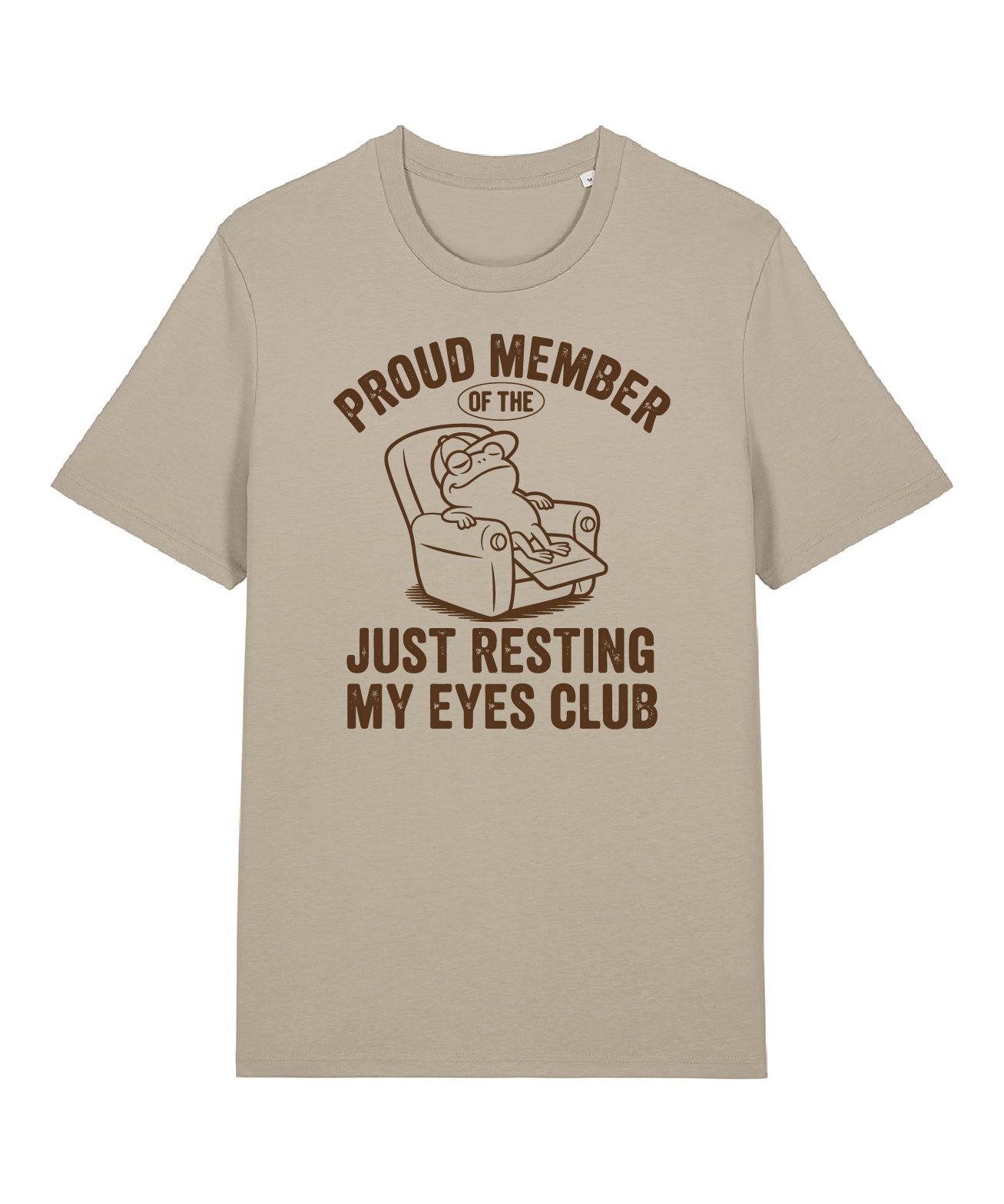 Resting my eyes frog Stone Organic Cotton T shirt