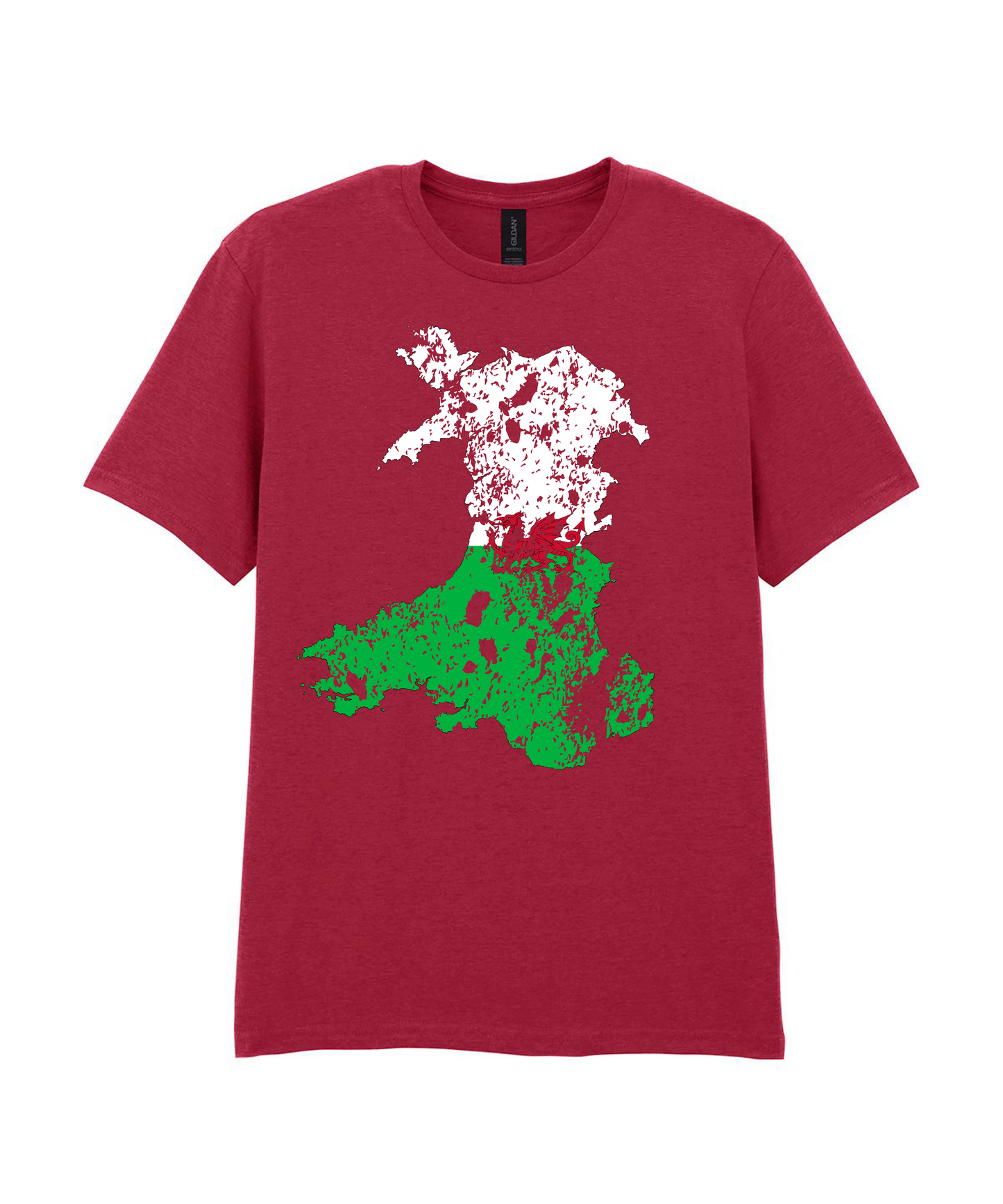 ADULT T SHIRT MAP OF WALES
