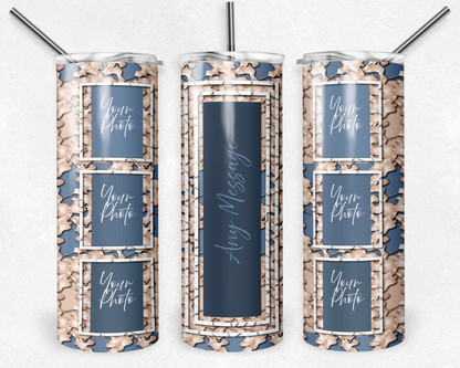 Customised Tumbler  - Your PHOTO's - 20oz Stainless steel, skinny, double walled with straw
