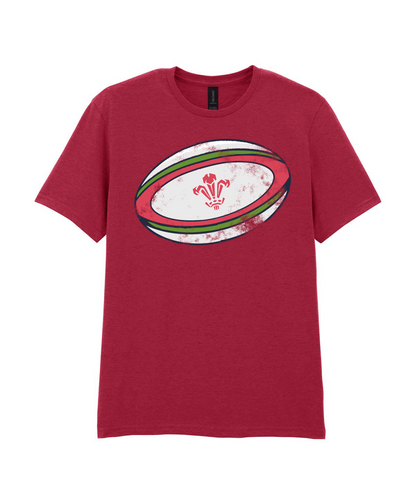 ADULT T SHIRT RUGBY BALL