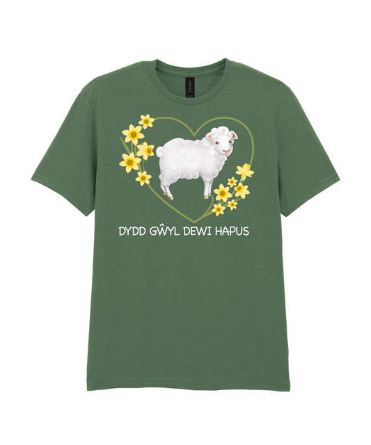 ADULT T SHIRT SHEEP DYDD GWYL DEWI
