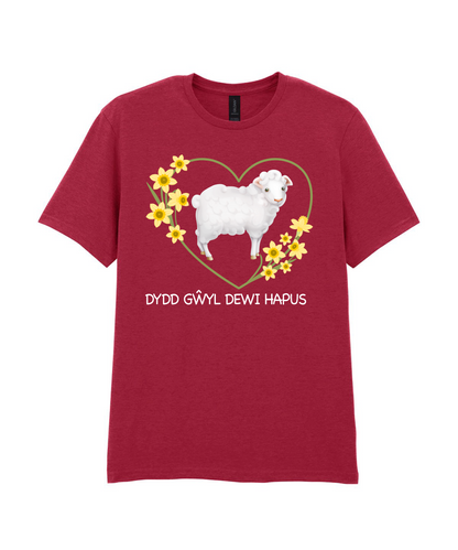 ADULT T SHIRT SHEEP DYDD GWYL DEWI