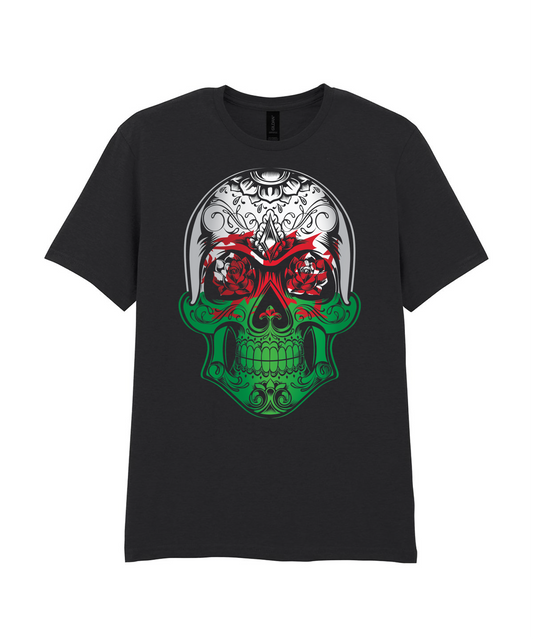 ADULT T SHIRT WALES SKULL