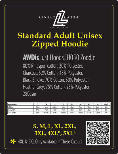 Customised Unisex Zipped Hoodie - Standard