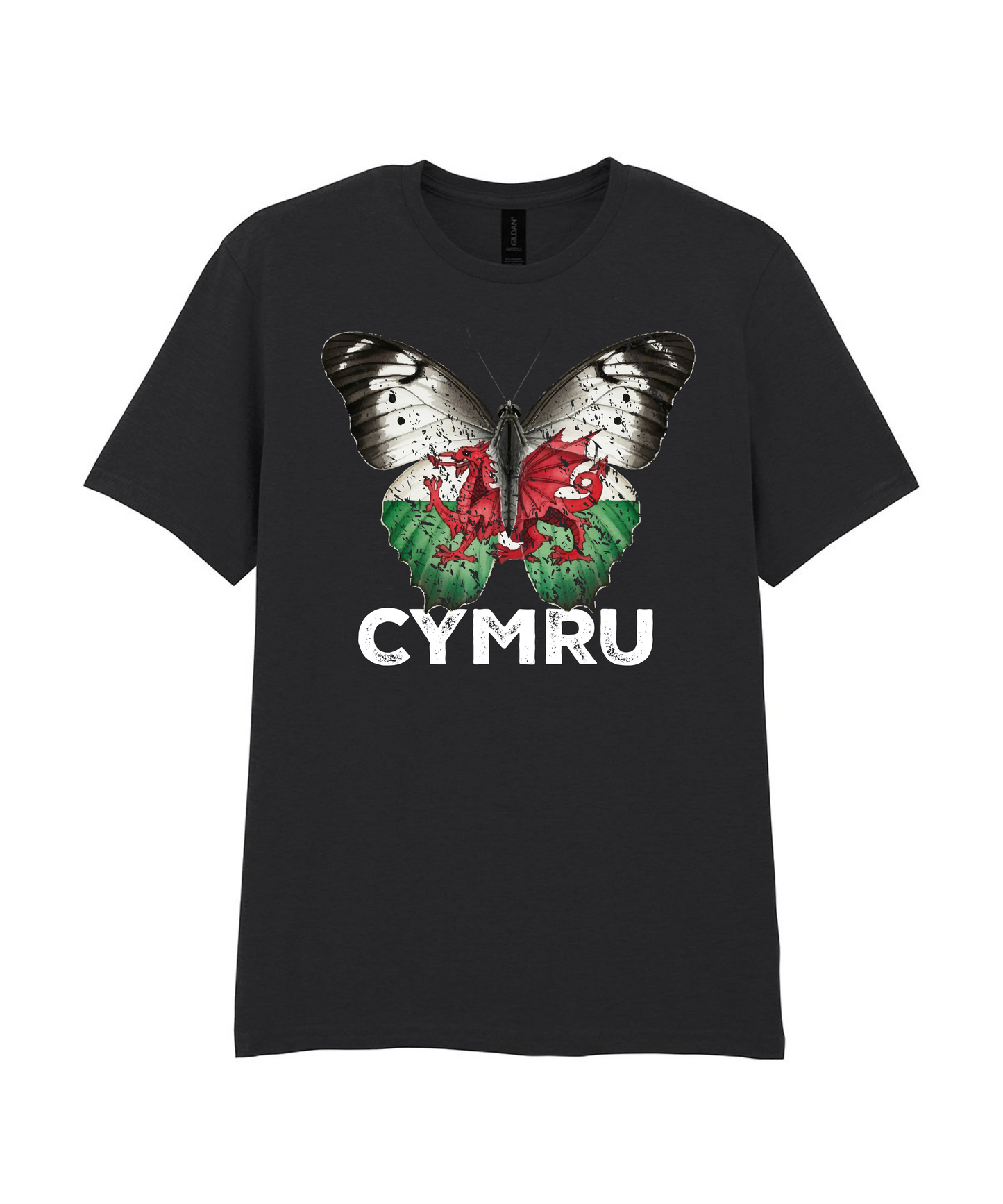 ADULT T SHIRT BUTTERFLY WALES
