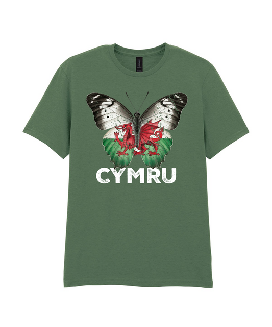 ADULT T SHIRT BUTTERFLY WALES