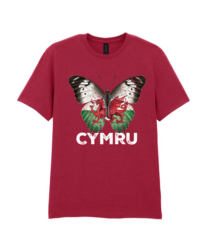 ADULT T SHIRT BUTTERFLY WALES