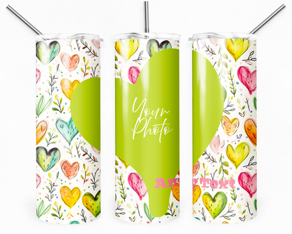 Customised Tumbler  - Your PHOTO's - 20oz Stainless steel, skinny, double walled with straw
