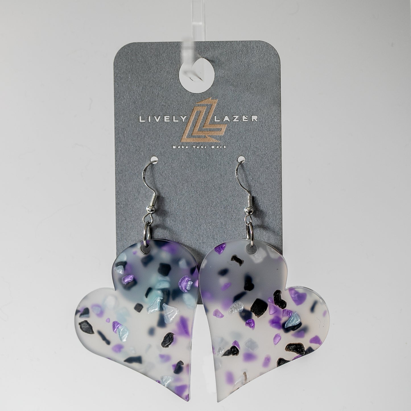 Candy crystals Acrylic Large Heart earrings