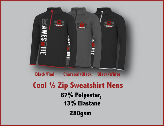 Be Awesome Cool Contrast 1/2 zip sweathshirt Mens