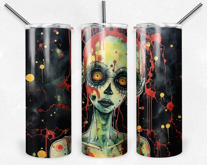 Customised Tumbler  - HORROR/GOTHIC/DARK/TRUE CRIME - 20oz Stainless steel, skinny, double walled with straw