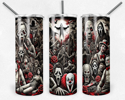 Customised Tumbler  - HORROR/GOTHIC/DARK/TRUE CRIME - 20oz Stainless steel, skinny, double walled with straw