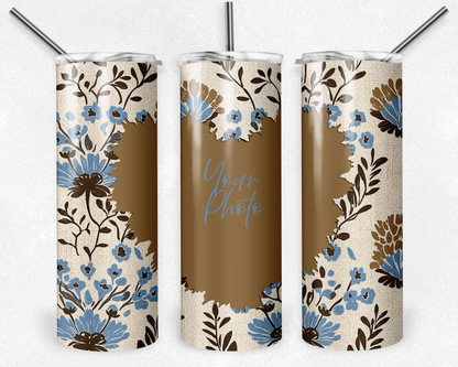 Customised Tumbler  - Your PHOTO's - 20oz Stainless steel, skinny, double walled with straw