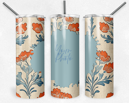 Customised Tumbler  - Your PHOTO's - 20oz Stainless steel, skinny, double walled with straw